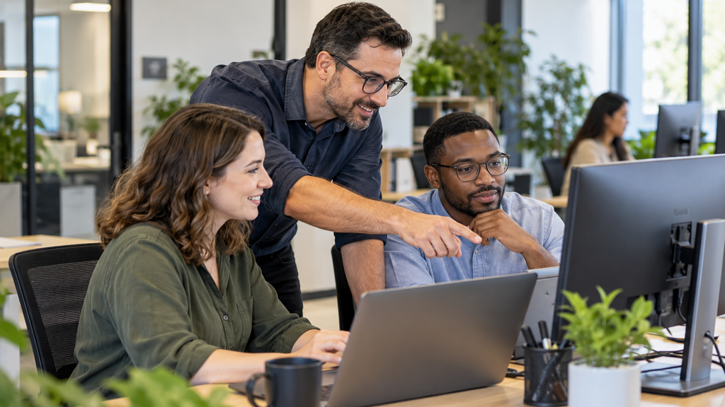 Managed IT specialist helping a small business team with computers and day-to-day technology support